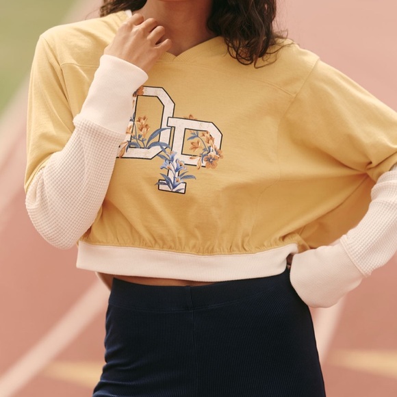 Anthropologie Tops - Daily Practice by Anthropologie Pullover Cotton Long Sleeve Crop Top Size Large